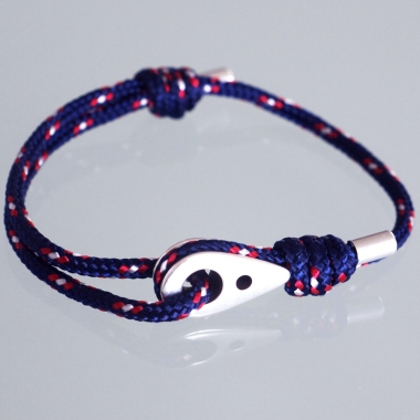 Bracelet marin poulie avec paracord - navy (taille homme) | Nologo Bijoux