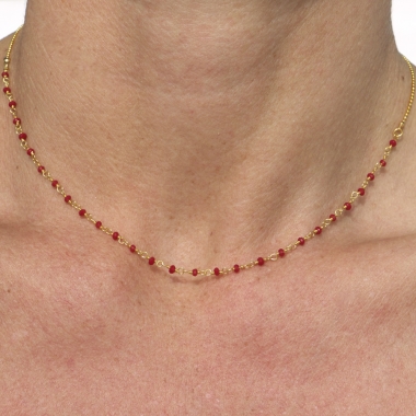 collier or perle rouge collier or perle rouge