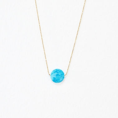 Collier avec pierre bleu turquoise clearance